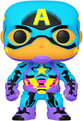 Funko Pop! Marvel: Black Light Captain America (Exc)