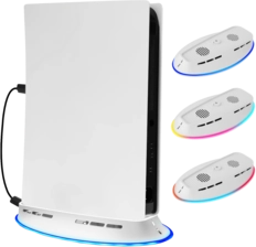 Cooling RGB Fan Stand for PS5 Console (Disc & Digital) - White -  for sale in Egypt from Games2Egypt