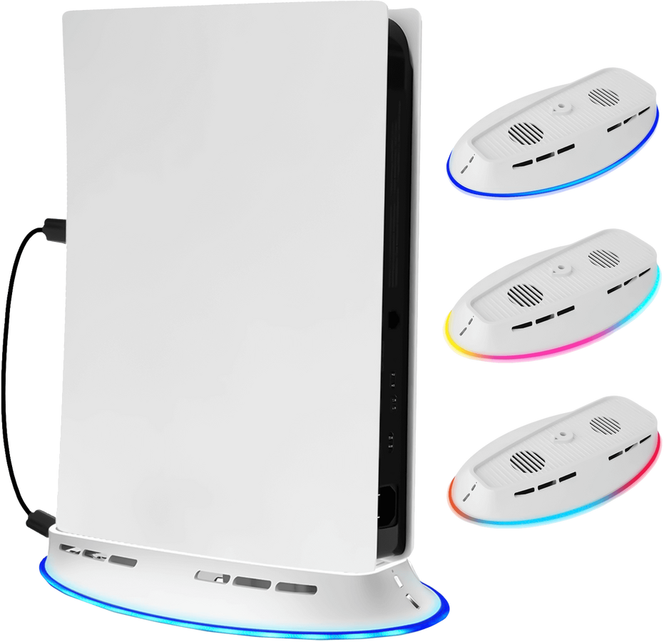 Cooling RGB Fan Stand for PS5 Console (Disc & Digital) - White