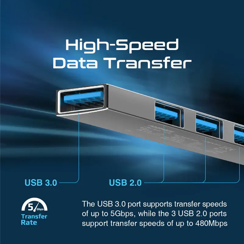Promate LiteHub-4 USB Hub with USB Converter - 4 Ports - Silver – image 6