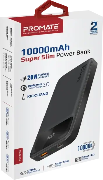 Promate Torq-10 (USB and Type C) Power Bank - Black – image 6