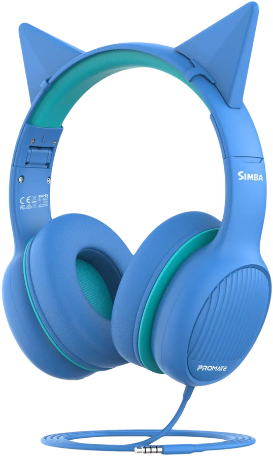 Promate Kids Wired Simba Headset - Aqua Blue
