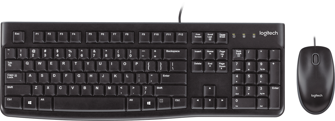 Logitech MK120 Wired Gaming Keyboard and Mouse Combo - Black