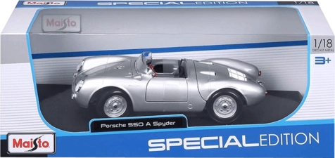 Maisto PORSCHE 550 A SPYDER (1:18) - Diecast Special Edition - Silver