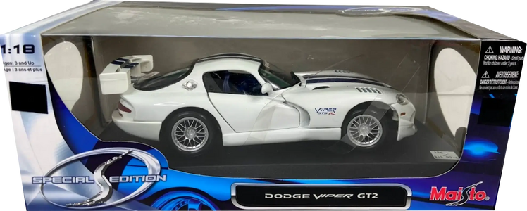 مجسم سيارة دودج فايبر GT2 ديكاست (1:18) من مايستو (نسخة سبيشال) - بيضاء  للبيع في مصر من خلال Games2Egypt