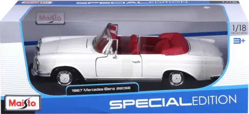 Maisto 1966 Mercedes Benz 280SE Cabrio (1:18) - Diecast Special Edition - White