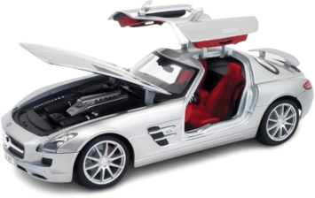 مجسم سيارة مرسيدس بنز SLS AMG ديكاست (1:18) من مايستو (نسخة سبيشال) - فضي