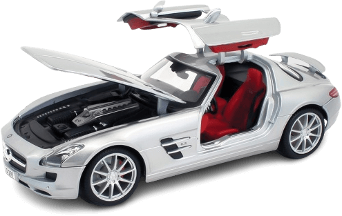 مجسم سيارة مرسيدس بنز SLS AMG ديكاست (1:18) من مايستو (نسخة سبيشال) - فضي  للبيع في مصر من خلال Games2Egypt