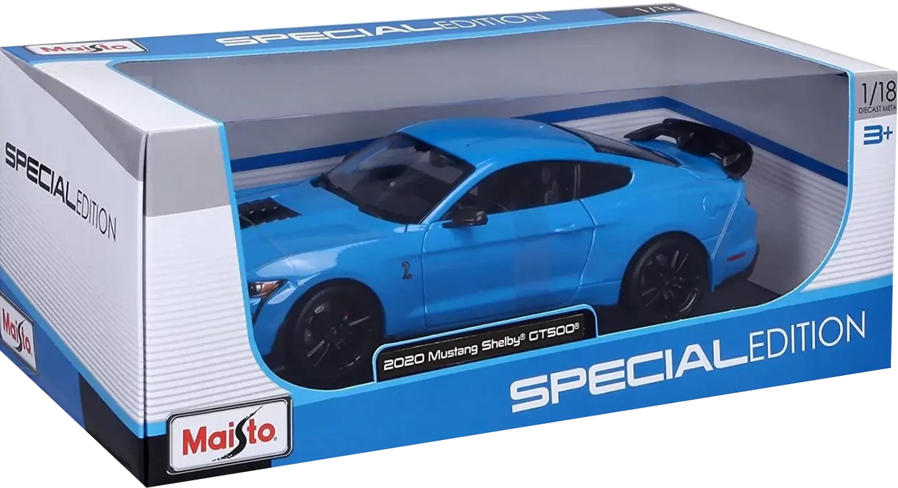 مجسم سيارة 2020 موستانج شيلبي GT500 ديكاست (1:18) من مايستو (نسخة سبيشال) - أزرق  للبيع في مصر من خلال Games2Egypt