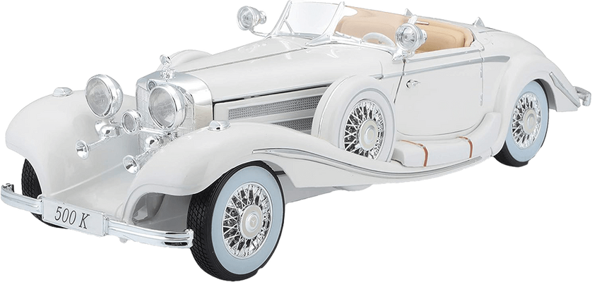 Maisto 1936 Mercedes-Benz 500K Special Roadster (1:18) - Diecast Premiere Edition - White