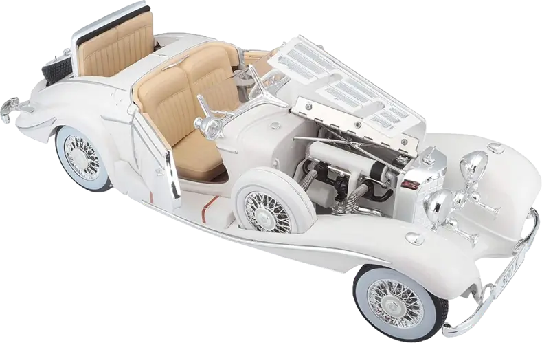Maisto 1936 Mercedes-Benz 500K Special Roadster (1:18) - Diecast Premiere Edition - White