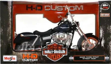 Maisto 2006 FXDBI Dyna Street Bob (1:12) - Diecast H-D Motorcycles - Navy Blue