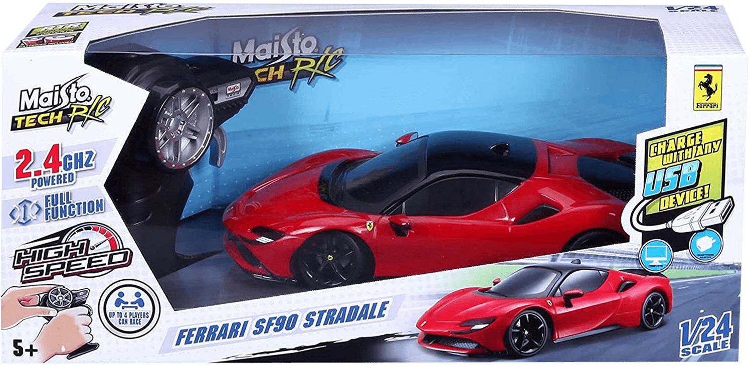 سيارة بريميوم فيراري SF90 سترادال بريموت كنترول من مايستو - حمراء – صورة 4