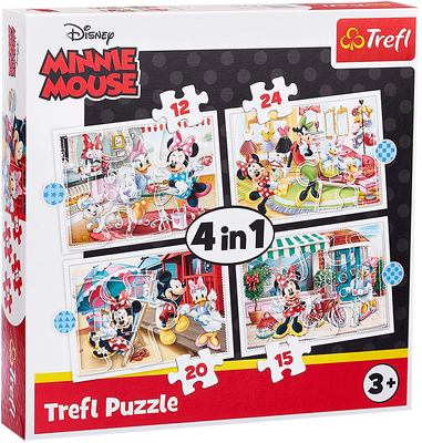Trefl 4 in 1 Disney Minnie with Friends Puzzle - 24 + 20 + 15 +12