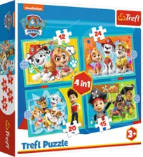 Trefl 4 in 1 Happy Paw Patrol Puzzle - 24 + 20 + 15 +12