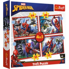 Trefl 4 in 1 Spider-Man Puzzle - 70 + 54 + 48 + 35 (91019)