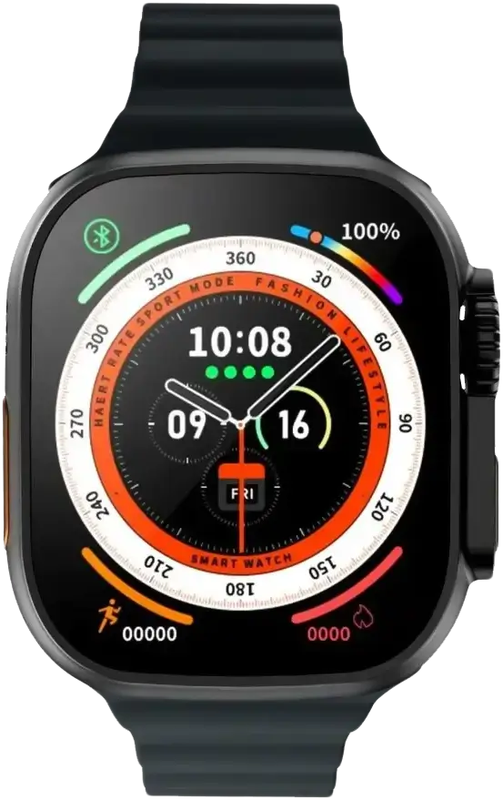 Sp8 Ultra Smart Watch With 2 Straps (Orange and Black) – image 2