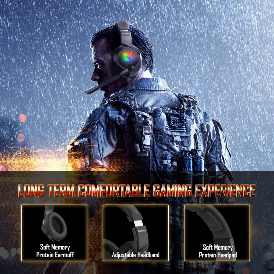Onikuma K19 RGB Wired Gaming Headset - Black – image 6