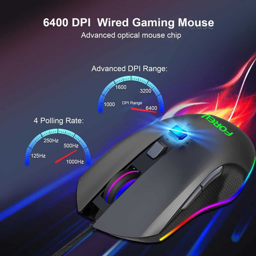 Forev FV-Q7 HighEnd Gaming Mouse - Black – image 2
