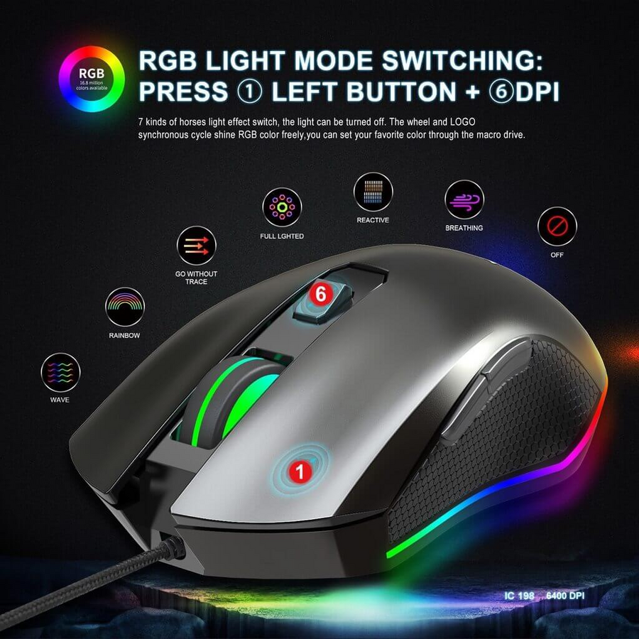 Forev FV-Q7 HighEnd Gaming Mouse - Black – image 3