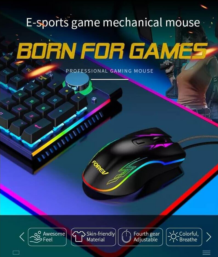 Forev FV-509 HighEnd Gaming Mouse - Black – image 3