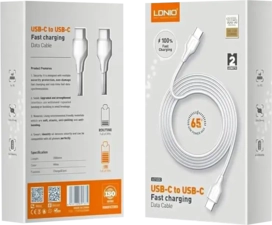 LDNIO LC122-C Type C to Type C Charging Cable - White - 2m