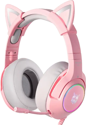 Onikuma K9 Wired RGB Gaming Headset for PC - Pink