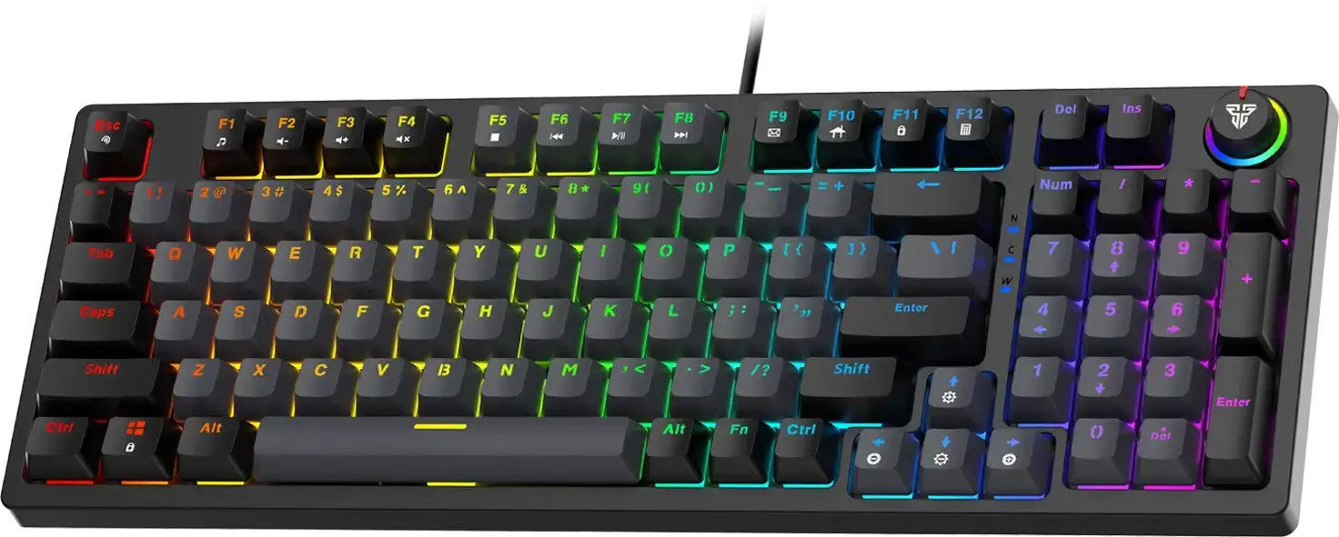 كيبورد جيمنج ميكانيكي ATOM96 MK890 سلكي بإضاءة أر جي بي من فانتيك - رمادي  للبيع في مصر من خلال Games2Egypt
