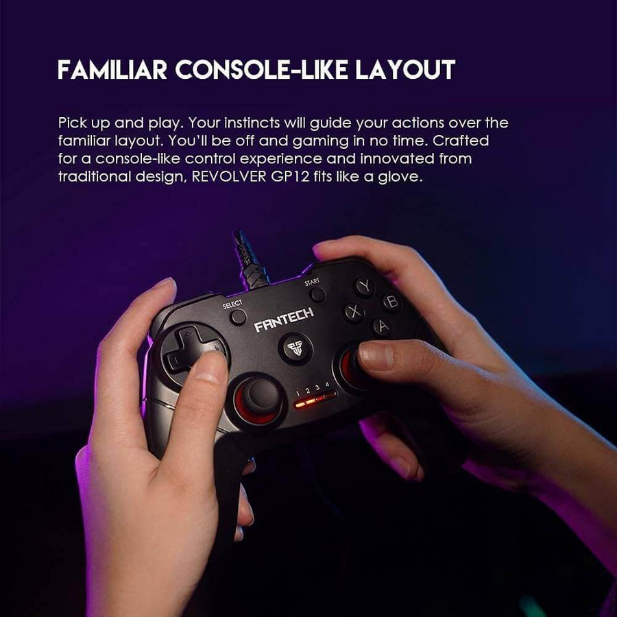 FANTECH Revolver GP12 Wired Gaming Controller - Black – image 4