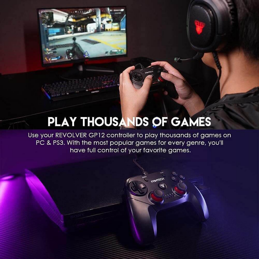 FANTECH Revolver GP12 Wired Gaming Controller - Black – image 5