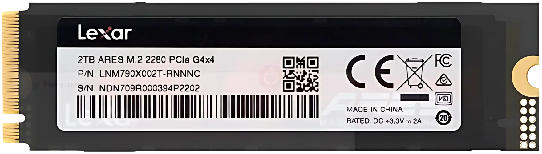 SSD M.2 2 الجيل الرابع 2 تيرا بايت + مخفض حرارة "هيت سينك" من ليكسار
