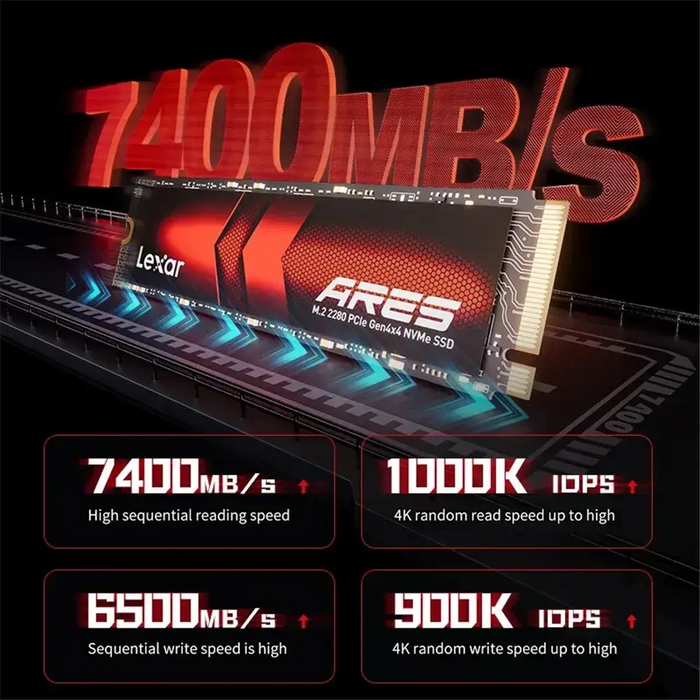 SSD M.2 2 الجيل الرابع 2 تيرا بايت + مخفض حرارة 