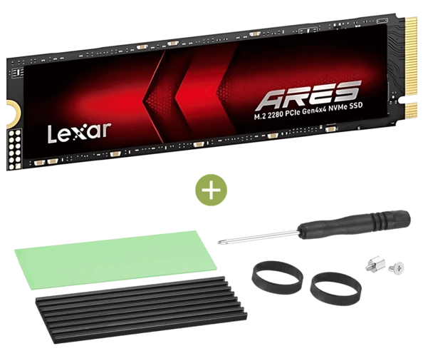 Lexar M.2 ARES Gen 4 NVMe 2TB SSD + Heatsink