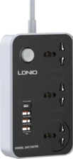 LDNIO SC3412 Power Strip with 4 USB Ports and 3 Power Sockets