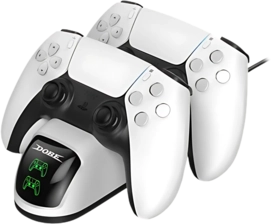 Dobe Dual DualSense Charging Station with 220V for PS5 Controllers - White -  for sale in Egypt from Games2Egypt