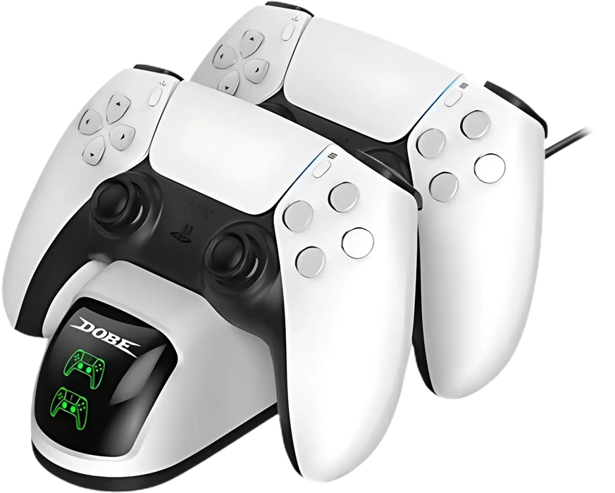 Dobe Dual DualSense Charging Station with 220V for PS5 Controllers - White  for sale in Egypt from Games2Egypt