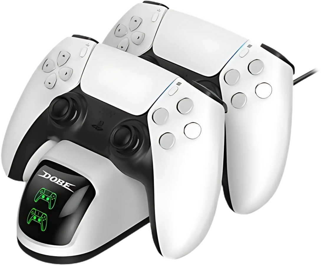 Dobe Dual DualSense Charging Station with 220V for PS5 Controllers - White
