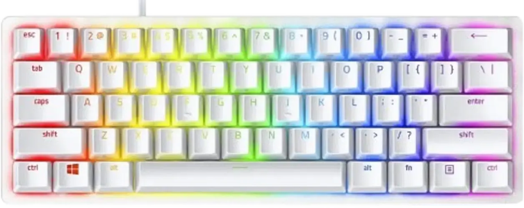 Razer Huntsman Mini Wired Gaming Keyboard with Clicky Purple Switch - White Mercury - Open Sealed -  for sale in Egypt from Games2Egypt