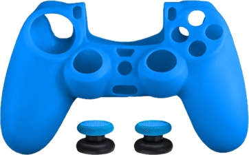 Dobe Silicone Cover Case for PS4 DualShock Controller with Analog Grips - Blue (95205)
