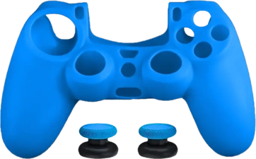 Dobe Silicone Cover Case for PS4 DualShock Controller with Analog Grips - Blue (95205)