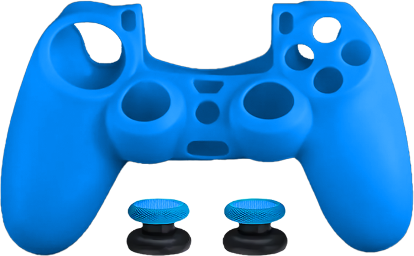 Dobe Silicone Cover Case for PS4 DualShock Controller with Analog Grips - Blue