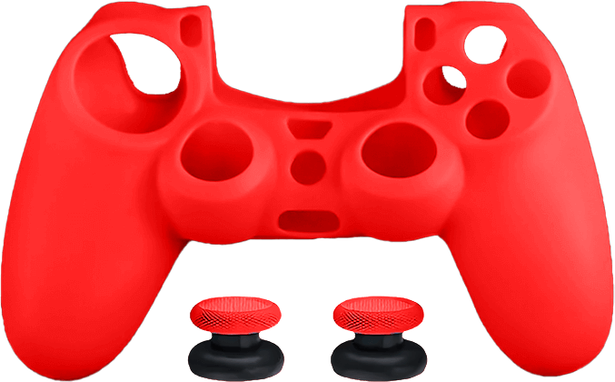 Dobe Silicone Cover Case for PS4 DualShock Controller with Analog Grips - Red  for sale in Egypt from Games2Egypt