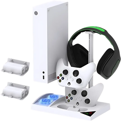 Vertical Cooling Stand with Charging Station for Xbox Series S Console