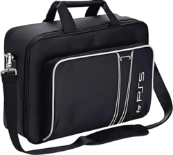 Shoulder Bag for PS5 Game Console Storage - Black