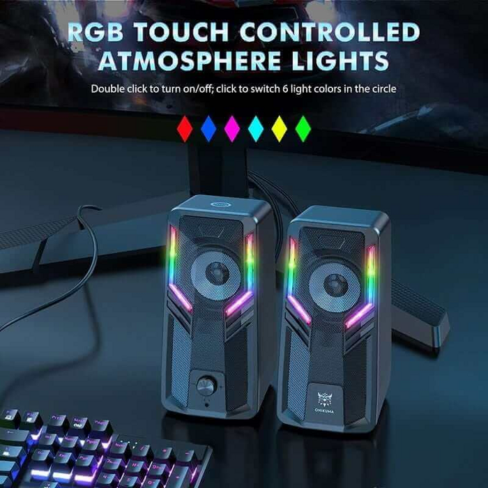 سماعات سبيكر G6 سلكية بإضاءة أر جي بي من أونيكوما - سوداء  للبيع في مصر من خلال Games2Egypt