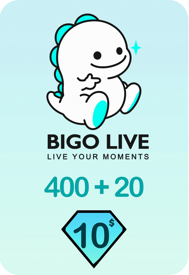 Bigo Live 400 + 20 Bonus Diamonds 10 USD Gift Card - Global