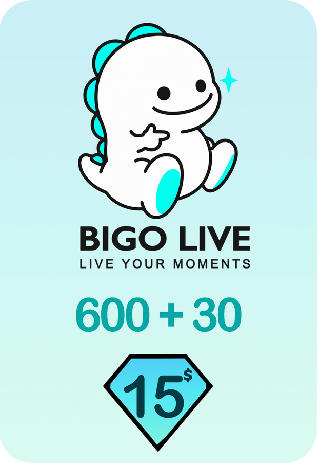 Bigo Live 600 + 30 Bonus Diamonds 15 USD Gift Card - Global