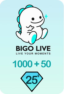 Bigo Live 1000 + 50 Bonus Diamonds 25 USD Gift Card - Global