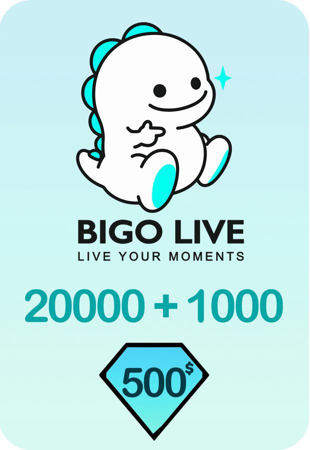 Bigo Live 2000 + 100 Bonus Diamonds 50 USD Gift Card - Global