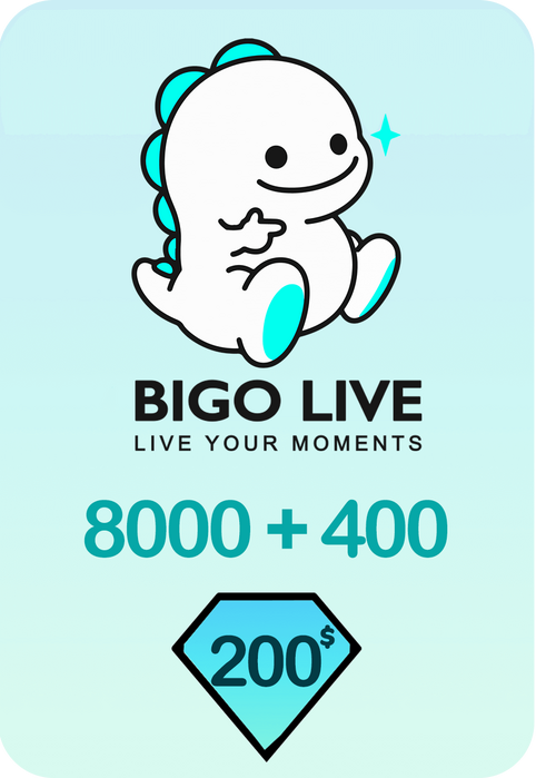 بطاقة هدايا بيجو لايف 8000 دايموند + 400 إضافية - 200 دولار - عالمي (جلوبال)  للبيع في مصر من خلال Games2Egypt